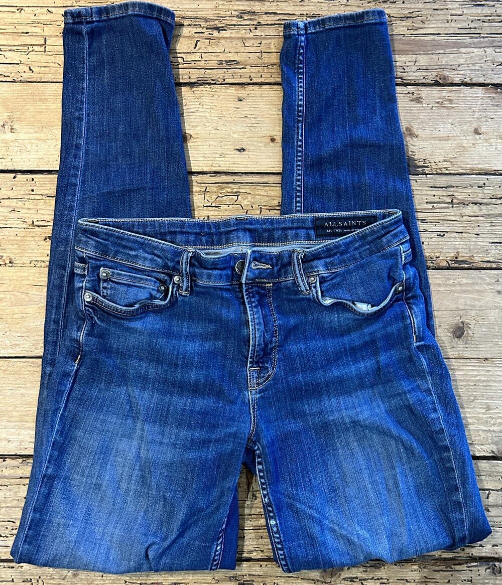 Allsaints womens skinny blue denim size 28